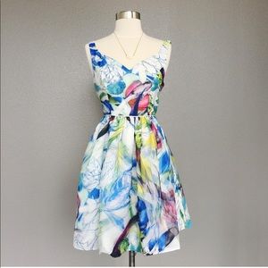 White colorful abstract dress